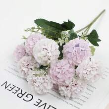 2 pezzi - 1 profumo di 10 teste di crisantemi artificiali a sfera, fiori realistici per matrimonio, compleanno, festa, decorazione domestica, profumo di fiori finti come regalo per vaso da casa, sala da pranzo, camera da letto, festa di compleanno