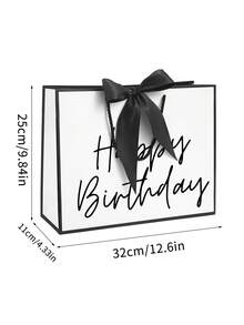 1 件生日快乐礼品袋，大号蝴蝶结女友手提包，纸质字母印花礼品袋，轻便可折叠购物手提包 - 适合女朋友、姐妹、妈妈、生日礼品袋、结婚礼物、情人节礼物 - A - 查看 10