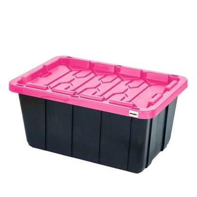 YESH MARKET Caja De Plastico Organizadora Almacenamiento Uso Rudo Grandes 78x52x37cm Profesional 102 Lts Tapa Azul, Rosa y Amarilla. Plástico resistente para uso rudo, resistente al exterior e ideal para almacenar productos por un tiempo, guardar cosas de navidad, ropa de verano o invierno, equipo de instalación, herramientas, etc. Tapa de buena calidad para garantizar hermeticidad y proteger sus productos o equipo de trabajo.