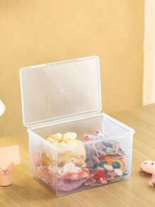 1pc Multi-Functional Transparent Plastic Box - Various Sizes, For Organizing Beads, Crafts, Diamond Painting, Earphones, Cables, Chargers, Small Office Desktop Items Storage. Christmas