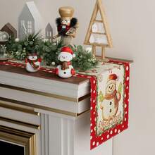Schneemann Winter Weihnachts Lebkuchenmann Weihnachtstischläufer Tischdekoration für Party Zuhause Küche Esszimmer Feiertags Dekoration
