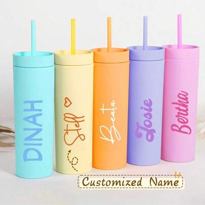 Personalized Insulated Tumbler, Bridesmaid Proposal Tumbler, 16oz Acrylic Slim Insulated Tumbler, Bridesmaid Gift, Best Friend Travel Tumbler