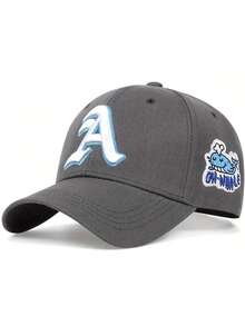 1 Stück Unisex Wal & Buchstaben bestickte verstellbare Lässig Baseballkappe für den Alltag