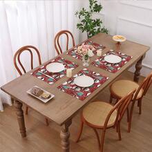 Christmas Santa Claus Fashion Glasses Linen Placemats, Heat Insulation Pads, Food Mats, Restaurant Supplies, Restaurant Decor, Outdoor Picnic Mats, Holiday Gifts, Suitable For Restaurants, Kitchens, Outdoor, Picnics, Holidays - Multicolor - View 10
