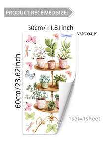 3 件植物设计墙贴、贴纸、墙贴花、乙烯基贴花用于家居装饰、春季装饰品让您的家焕然一新、拉玛装饰贴纸礼物生日毕业学校装饰学校惊喜宿舍装饰返校房间装饰学校用品 - 彩色 - 查看 18