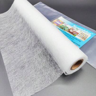 Misswendyfuse 12&#39;&#39;*5Yards Extremely Fine Fusible Webbing,Sheer Fusible Interfacing,Lightweight Bonding For The Applique Quilting,Trace Transfer(White)