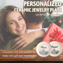 1pc Best Friend Gift Personalized Jewelry Dish Perfect Bridesmaid Or Bestie Gift Custom Name Gift For Her Birthday Wildflower Ring Dish - Round - View 4