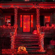 KBO JMEXSUSS 600 Blue LED Lights Outdoor Waterproof 168ft Blue String Tree Lights Indoor Plug In 8 Modes For Bedroom Fireplace Halloween Party Xmas Christmas Decorations - 紅色 - 查看 5