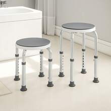 HOMCOM 360° Swivel Seat Bath Shower Stool, Adjustable Height Shower Chair With Aluminium Frame Non-Slip Feet Chair Support Home Assistance, Grey - Grey - View 8