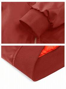 KEFITEVD Men's Spring/Spring/Winter Casual Jacket Polyester Fabric Soft, Lightweight, Comfortable, Windproof And Waterproof Material Multifunctional Zip Pockets Knitted Ribbed Cuffs On Sleeves And Hem Zipper Closure With Open Flap Outdoor Running Baseball Climbing Hiking Training Fishing Camping Travel Daily Work Casual Jacket - 酒紅色 - 查看 5