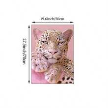 1 pieza Cuadro de arte de pared Impresión en lienzo de leopardo rosa glamoroso | Decoración rosa de moda coqueta para dormitorio, sala de estar u oficina, póster, artículos esenciales para dormitorio universitario, regalo para ella, sin marco o enmarcado