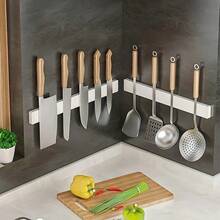 Suporte Magnético de Parede para Facas de 50 cm - Aço Inoxidável com Força Magnética Poderosa, Usado como Rack de Facas de Cozinha, Porta-utensílios - Preto Fosco