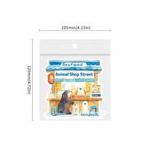 Beautiful Day Scenery Stickers, Animal Shop Street, Cute And Creative Handmade Account, Mobile Phone Back Card Decoration Collage - Multicolor - View 8