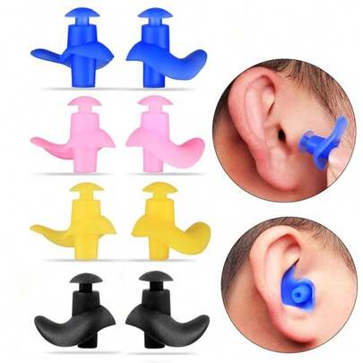 Protetor de Ouvido para Natação em Silicone Flexível, Tampão Auricular - Infantil e Adulto