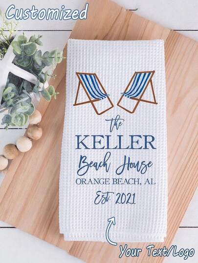 Toallas de gofre bordadas a medida, toallas personalizadas, toallas de cocina personalizadas, toallas de baño, toallas de restaurante, paños de té, servilletas, absorbentes, gruesas, decorativas, elegantes, únicas, adecuadas para restaurantes, salones de té, baños, cafeterías, estudios, uso diario, regalos ideales para familiares, amigos, colegas