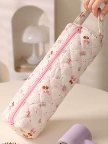 1 pezzo Borsa portaoggetti per asciugacapelli con fiocco e motivo floreale, borsa portaoggetti per arricciacapelli con stampa leopardata, borsa da viaggio portatile per accessori per capelli (ferro arricciacapelli, asciugacapelli), fermagli per capelli, piastra per capelli, borsa protettiva antipolvere di grande capacità per arricciacapelli elettrici, piastre per capelli, custodia per asciugacapelli per casa, palestra, vacanza e viaggio di lavoro - Multicolore - Visualizzare 9