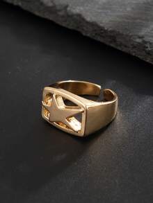 1 件时尚朋克星可调节开口戒指、情侣戒指、节日礼物