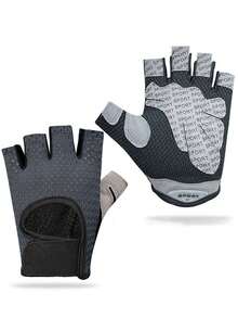 1 Pair Cycling Gloves For Men, Half Finger Anti Slip, Shock-Absorbing, Breathable Equipment, Gym, Cycling, Outdoor Sports Gloves, Half Finger Men's Gym, Sports Yoga, Anti Slip, Anti Cocoon Riding, Breathable Mesh, Outdoor Camping, Fitness Gloves