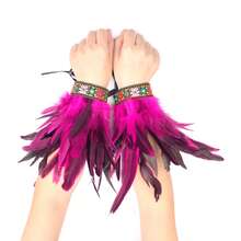 人造羽毛腕带 羽毛蕾丝手镯 蕾丝腕带 女士万圣节服装角色扮演 2 件装 - 彩色 - 查看 13