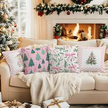 4pcs Christmas Gift Pattern Printed Pillow Case Set - Multicolor - View 10