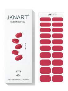 JKNART 20片半固化凝胶美甲贴纸，高光泽指甲油贴纸，多种颜色和款式，适合DIY美甲，易于使用，在家即可打造沙龙级美甲效果[需使用UV灯固化] 美甲用品 - 彩色 - 查看 15