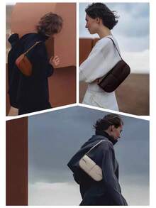 1pc包包手提包偏好包型高级感皮革手提包小众设计包新款简约奢华斜挎包时尚单肩包 - 彩色 - 查看 2