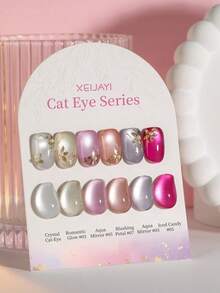 XEIJAYI 6色15ml猫眼美甲2025全息美甲反光猫眼磁性指甲胶浸泡UV LED凝胶沙龙女性美甲工具时尚美甲胶 - 彩色 - 查看 5