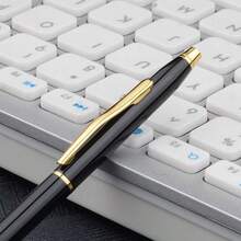 1/10pcs Fashion Metal Ball Pen, Engraved Text, Red, Black, Blue, Silver 4 Color Metal Ballpoint Pen, Twist-Out Refill, Clip For Easy Carrying, Personalized Gift For Students, Family, Friends, Doctors, Colleagues, Guests, Suitable For Teacher's Day, Halloween, Christmas, New Year, Wedding, Anniversary, Office & School Supplies,Office Decor - A - View 2