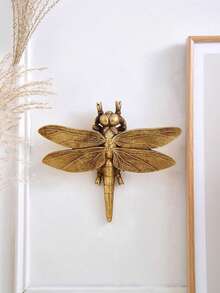 1pc Personalized Creative Resin Gold Dragonfly Home Decor Craft Wall Hanging, Insect Lover's Collection Ornament, Handmade Insect Decoration Frame Accessory, Insect Museum Decor For Family Gathering - Multicolor - View 5