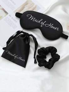 3pcs Personalized Silk Sleep Eye Mask, Bridesmaid Gift, Bridal Shower Gift, Wedding Party Favor - Multicolor - View 5