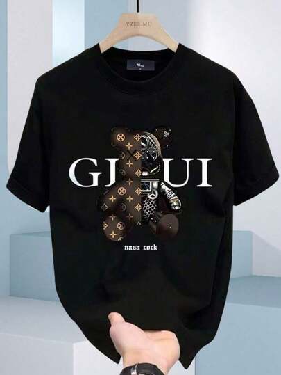 Camiseta de manga corta para hombre, 100% algodón, 200 gramos de algodón pesado resistente y duradero. La sensación de comodidad y frescura en verano es plena. Con una transpirabilidad buena, se adapta a cualquier escena al aire libre. Con estampas urbanas de moda, un solo artículo con un gran atractivo. ​