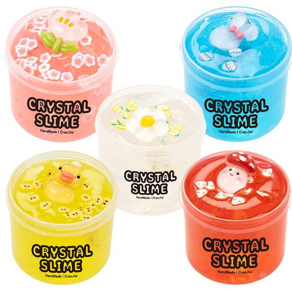 70ml DIY Soft Crunchy Slime Kit - Super Stretchy Non-Sticky Crystal Fluffy Slime For Kids, Ideal Crafts Sensory Toys Birthday Party Favors Christmas Gift For Boys Girls