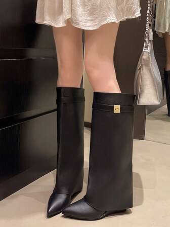 Botas de moda para mujer, botas , botas con puño, botas vaqueras, botas de pantalón, botas de pierna, botas de chica sexy, diseño con hebilla, llamativas, adecuadas para uso diario, interior/exterior, fiesta, combinables con faldas, shorts, botas elegantes para mujer, botas de tobillo y botas cortas para mujer, otoño/invierno