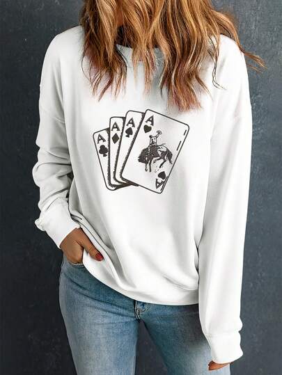 Women's Casual Halloween Graphic Print Long Sleeve T-Shirt, Machine Washable, Suitable For Spring/Autumn, Women's Autumn Clothing