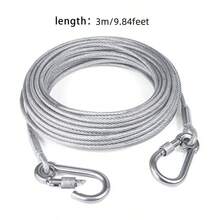 狗绳，重型不锈钢狗绳，双扣，反光乙烯基涂层，坚固的设计，适合体重不超过 250 磅的大型犬，宠物训练和露营绳 - 彩色 - 查看 17