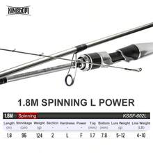 KINGDOM Sliver Needle II Fishing Rod Casting Spinning Rod F Action 2 Sections 1.68m/1.8m/1.98m UL L ML Sea Fishing Rod 24T+30T Carbon Reel Seat Travel Rod Light Weight Design For Bass Pike Trout Snakefish Catfish - Multicolor - View 16