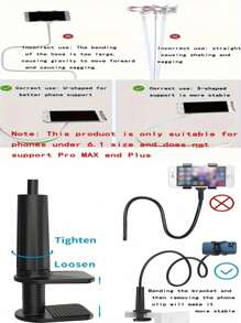1 pezzo Supporto per telefono, supporto universale regolabile a 360° con collo di cigno, supporto per smartphone da 4-7 pollici, mantiene libera la porta di ricarica, adatto per vari ambienti come salotti, camere da letto, cucine, bagni, ed è anche un'ottima scelta come regalo.