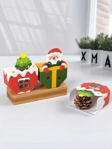 10 Stücke faltbare Geschenkboxen mit Fenster und Weihnachtsmann - rote & grüne Weihnachtsparty Dekorationen, einfach zusammenzubauen Cut Out Süßigkeitenboxen für Weihnachten, stabile Papierverarbeitung für Feiertags-Leckereien, Kleinigkeiten, Dekor - ideal für Zuhause, Büro oder Klassenzimmer Partys, saisonale Behälter für Leckereien, festliche Designs, leichte Verpackung, Behälter für Leckereien, Heimdekoration