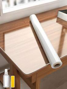 1 rollo de película protectora transparente para la cocina (con herramientas), resistente al agua y al aceite, resistente al fuego y antihongo, pegatinas adhesivas extraíbles para escritorio, pared, mesa de café, mesa de comedor, muebles, salpicadero de cocina, azulejos, decoración de dormitorio, armarios, renovación de mármol - fácil de limpiar, sin residuos