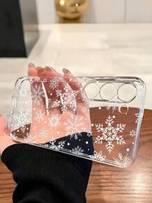 1 个圣诞节和冬季雪花形软手机壳，适用于 17/17 Air/17 Pro/17 Pro Max、Honor、Redmi、Galaxy A04e/12/A13/A14/A34/A50/A52/A53/A54/S21/S22/S23/S24/S25/S25Ultra、6A/7A/8A、12T/13T - 無色 - 查看 3