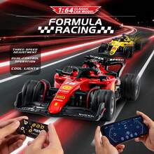 1件迷你F1遥控车玩具，1:64比例模型车，2.4G遥控四驱赛车，可调速档位，合金遥控车，LED炫酷灯光，适合6-12岁儿童。这款玩具车是送给男孩女孩的完美礼物，也是生日、新年和圣诞节礼物的理想之选。 - 彩色 - 查看 4