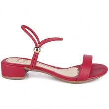 Women's Low Heel Sandal With Adjustable Strap 2 In 1 Everyday Basic Comfortable Promotion - Hot Pink - View 2