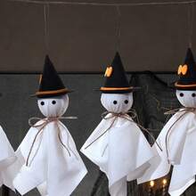 1 szt. Dekoracja kominka z motywem ducha na Halloween – funkcjonalne wiszące ozdoby do kominka, do salonu, do aranżacji nawiedzonego domu, idealne do przerażającej, sezonowej estetyki