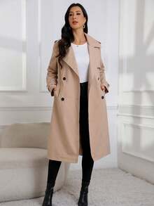 Risissida Women's Stylish And Practical Windbreaker With Belt Fall And Winter, Ideal For Outdoor Activities And Daily Wear