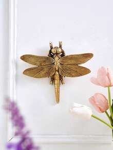 1pc Personalized Creative Resin Gold Dragonfly Home Decor Craft Wall Hanging, Insect Lover's Collection Ornament, Handmade Insect Decoration Frame Accessory, Insect Museum Decor For Family Gathering - Multicolor - View 7