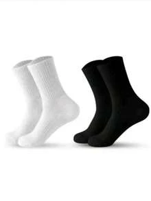 50pcs/Pack, 40pcs/Pack, 30pcs/Pack, 24pcs/Pack, 20pcs/Pack Women's Black & White Tight-Fitting Sports Socks, Running Socks, Suitable For Cycling, Thick Crew Socks, Comfortable For Daily Wear, Couples Casual Warm Long Socks, Antibacterial & Moisture-Wicking, Suitable For Home Wear, 12pcs/Pack, 10pcs/Pack, 8pcs/Pack, 6pcs/Pack, 4pcs/Pack, 2pcs/Pack - Multicolor - View 3