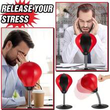 A Set Of Adsorption-Fixed Desktop Punching Balls, Made Of High-Quality PU Material And Featuring High-Intensity Rebound Springs, Is Designed For Stress Relief And Pressure Release. It Serves As A Small Office Desk Decoration And A Compactly Designed Family Interactive Toy. It Makes A Great Gift For Fathers On Halloween And Christmas. - 1 chiếc - Đen và đỏ - Có bơm - Xem 1