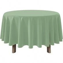 6Pack Sage Green Plastic Tablecloths Round Light Green Tablecloth Waterproof Disposable Round Sage Table Cover Birthday Bridal Wedding Shower Party Decorations, 84Inch