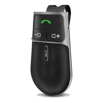 车载手机扬声器，免提车载扬声器适用于手机，支持语音助手，自动关机，带遮阳夹的免提电话