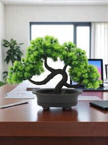 1pc 45cm/17.72in Elegant Artificial Pine Bonsai Tree Tabletop Bonsai, Low-Maintenance & Lifelike, Perfect Gift For Plant Lovers,Ideal For Small Spaces,For Home Office Desk Deco